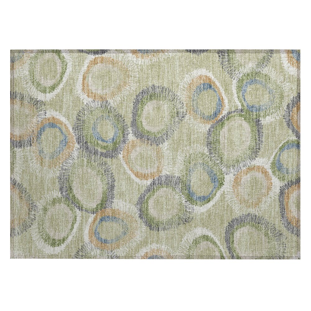 Machine Washable Indoor/Outdoor Chantille ACN2278 Green 1'8" x 2'6" Rug. Picture 1