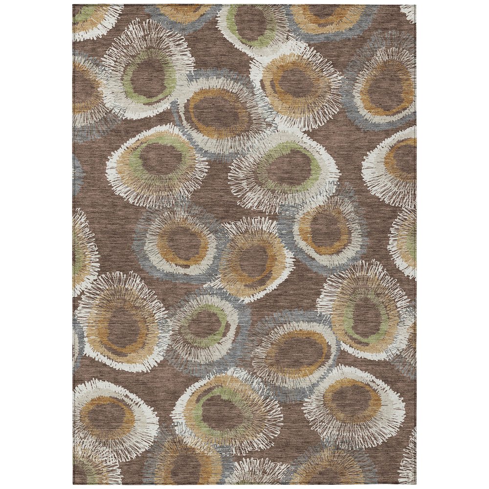 Machine Washable Indoor/Outdoor Chantille ACN2278 Brown 2'6" x 3'10" Rug. Picture 1