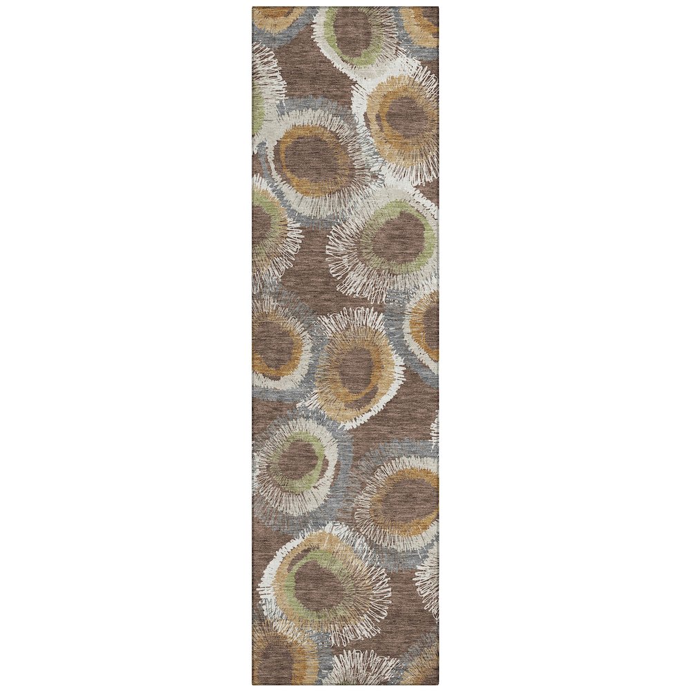Machine Washable Indoor/Outdoor Chantille ACN2278 Brown 2'3" x 7'6" Runner Rug. Picture 1