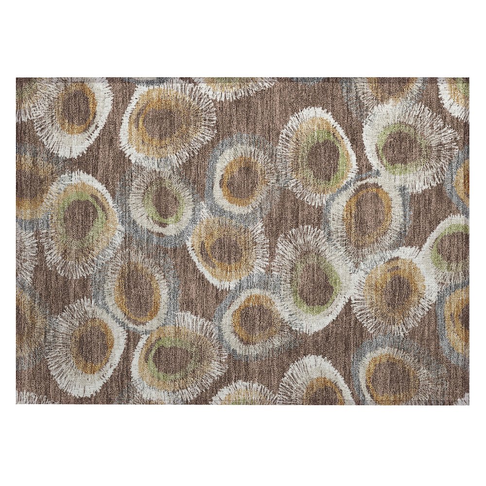 Machine Washable Indoor/Outdoor Chantille ACN2278 Brown 1'8" x 2'6" Rug. Picture 1
