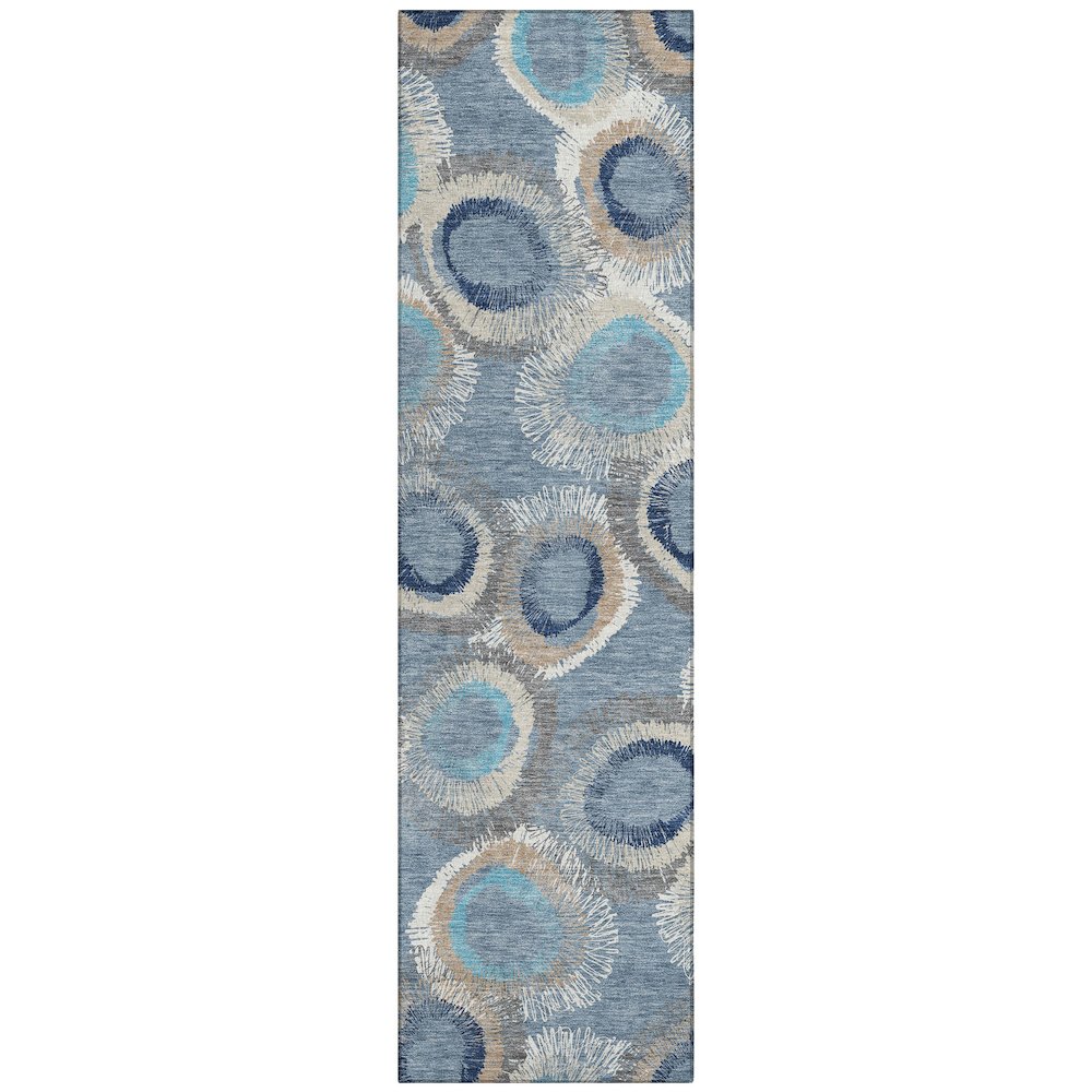 Machine Washable Indoor/Outdoor Chantille ACN2278 Blue 2'3" x 7'6" Runner Rug. Picture 1