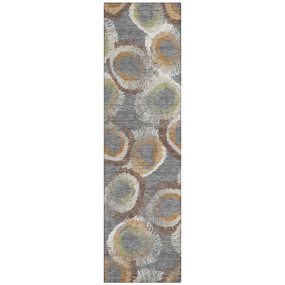 Machine Washable Indoor/Outdoor Chantille ACN2278 Gray 2'3" x 7'6" Runner Rug. Picture 1