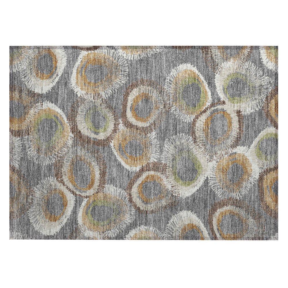 Machine Washable Indoor/Outdoor Chantille ACN2278 Gray 1'8" x 2'6" Rug. Picture 1