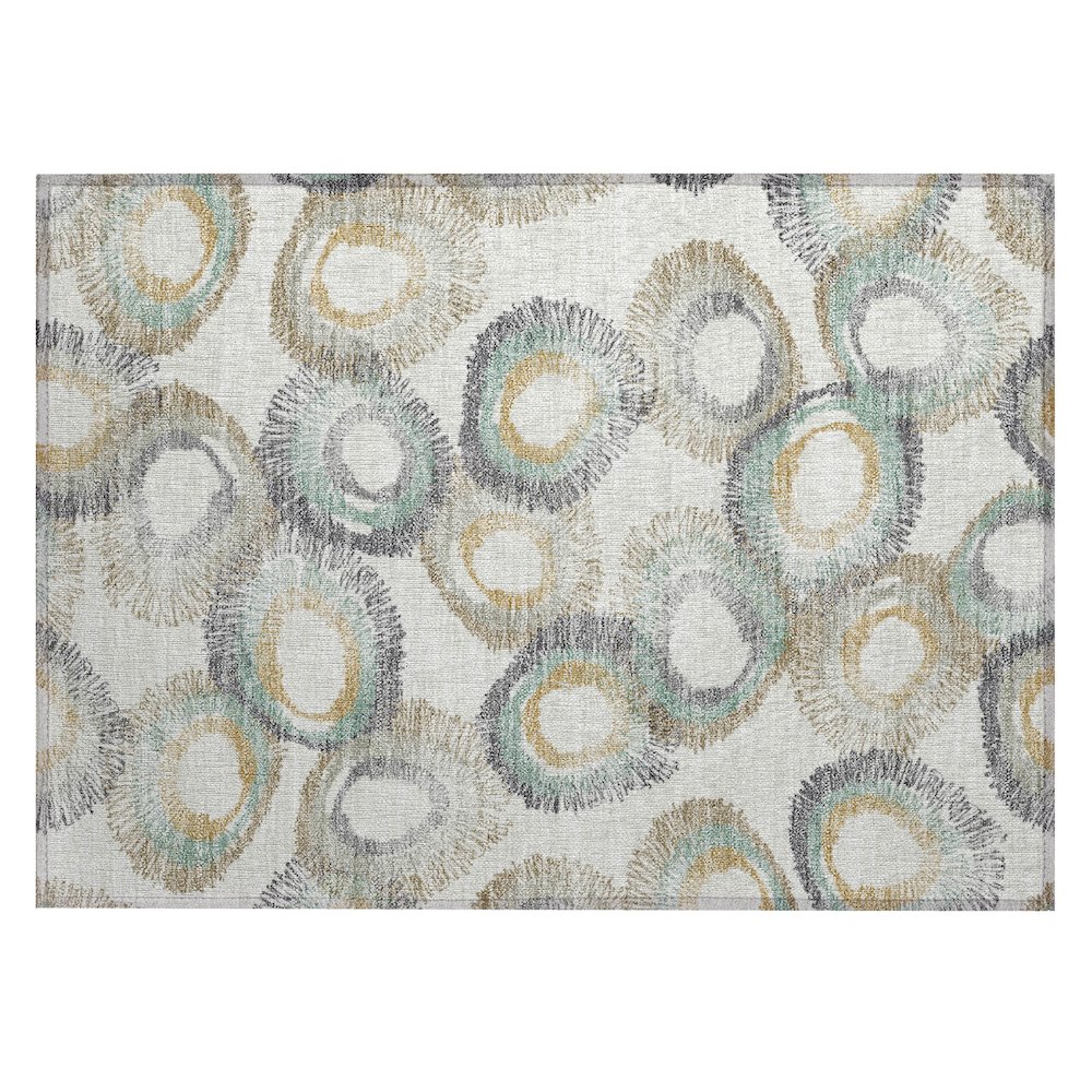Machine Washable Indoor/Outdoor Chantille ACN2278 Ivory 1'8" x 2'6" Rug. Picture 1