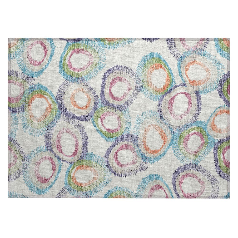 Machine Washable Indoor/Outdoor Chantille ACN2278 Ivory 1'8" x 2'6" Rug. Picture 1