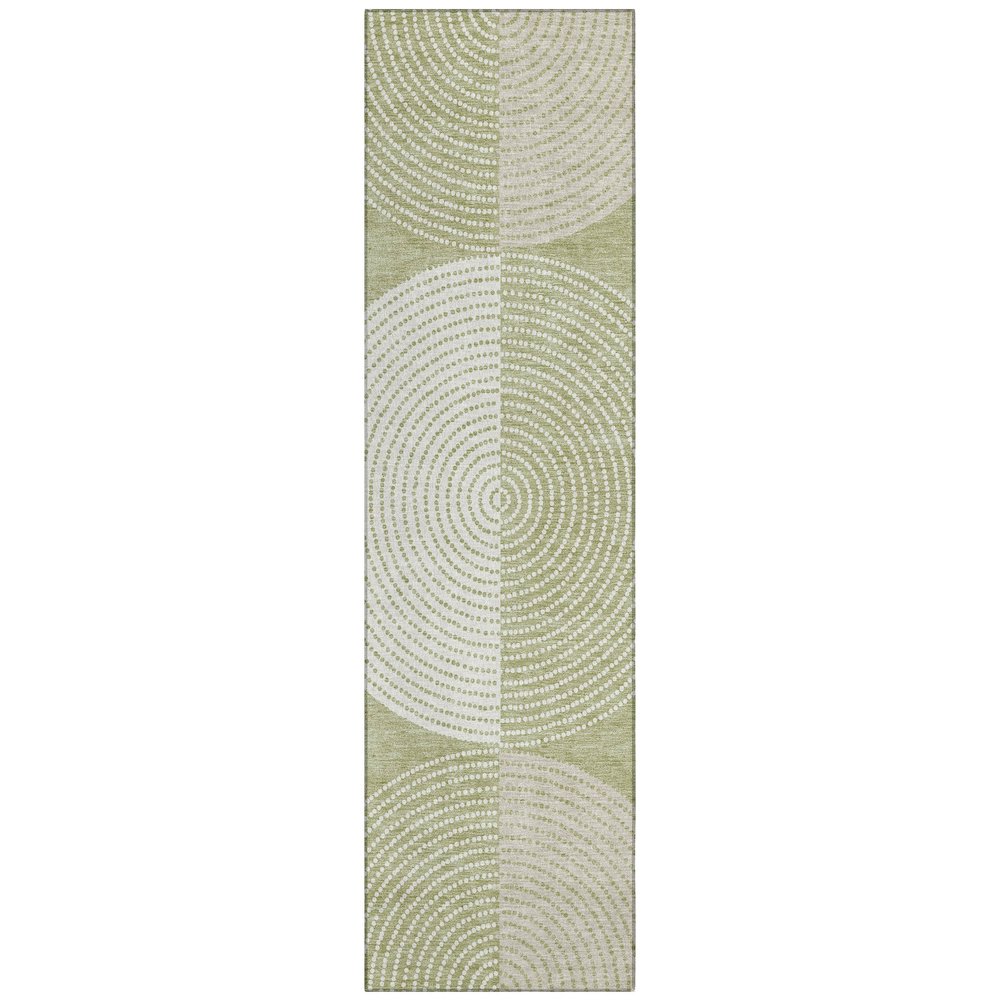 Machine Washable Indoor/Outdoor Chantille ACN2281 Green 2'3" x 7'6" Runner Rug. Picture 1