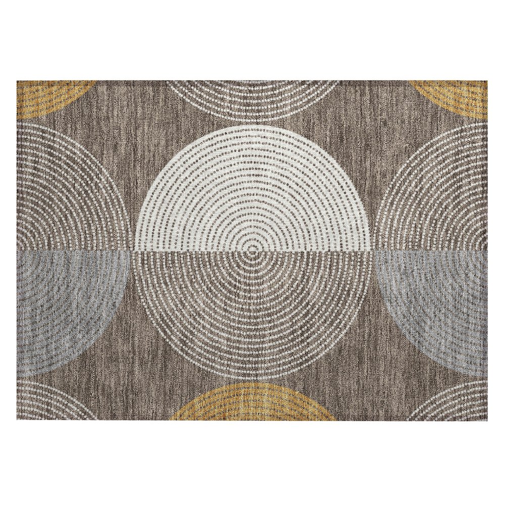 Machine Washable Indoor/Outdoor Chantille ACN2281 Brown 1'8" x 2'6" Rug. Picture 1