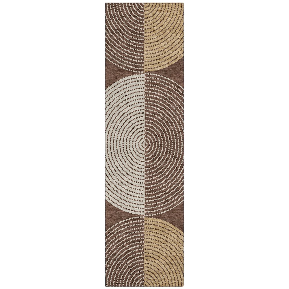 Machine Washable Indoor/Outdoor Chantille ACN2281 Brown 2'3" x 7'6" Runner Rug. Picture 1