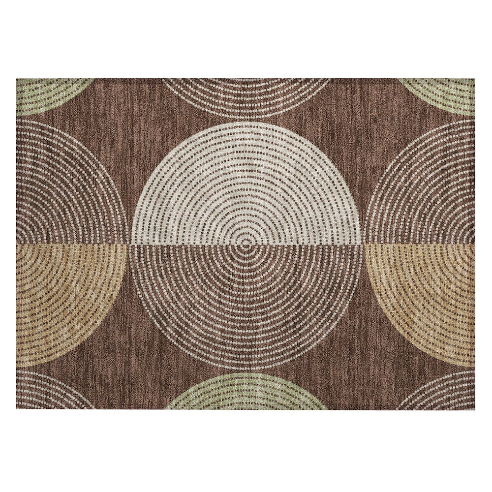 Machine Washable Indoor/Outdoor Chantille ACN2281 Brown 1'8" x 2'6" Rug. Picture 1