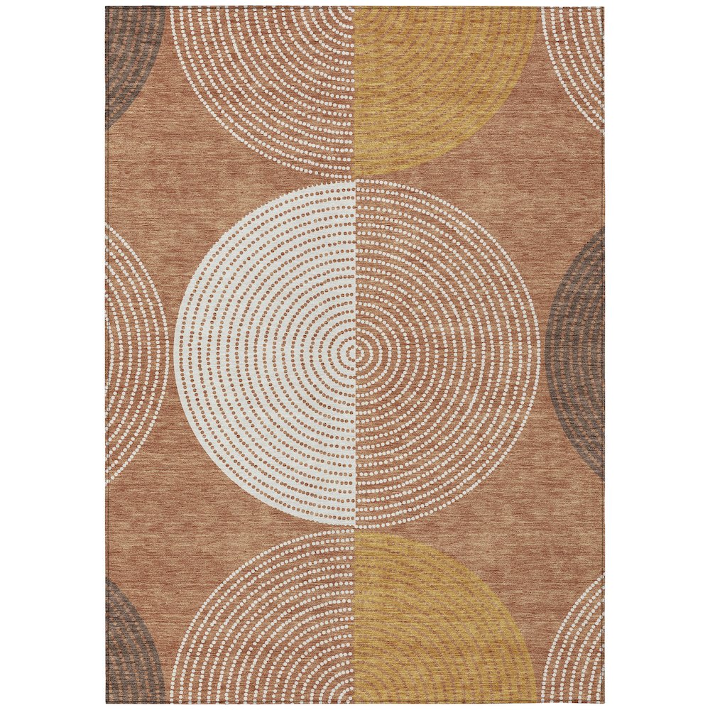 Machine Washable Indoor/Outdoor Chantille ACN2281 Orange 2'6" x 3'10" Rug. Picture 1