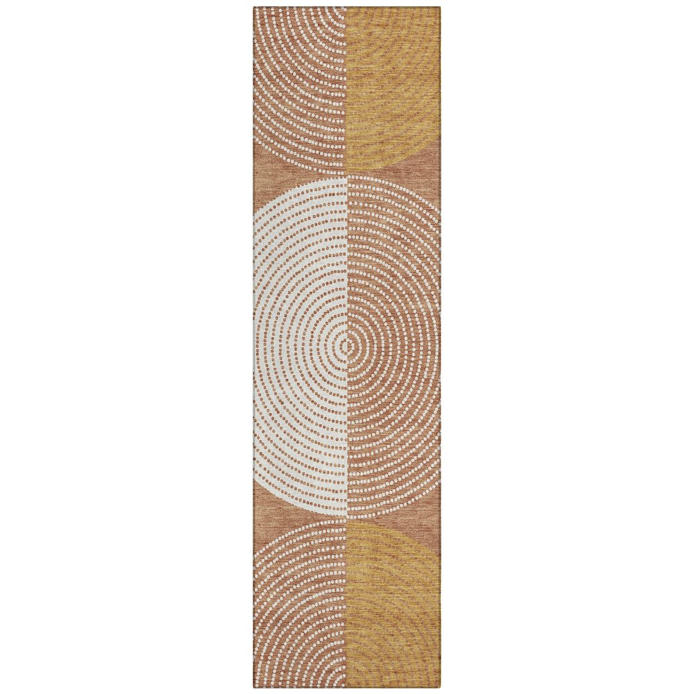 Machine Washable Indoor/Outdoor Chantille ACN2281 Orange 2'3" x 7'6" Runner Rug. Picture 1