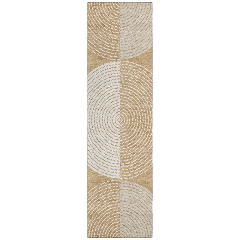 Machine Washable Indoor/Outdoor Chantille ACN2281 Gold 2'3" x 7'6" Runner Rug. Picture 1