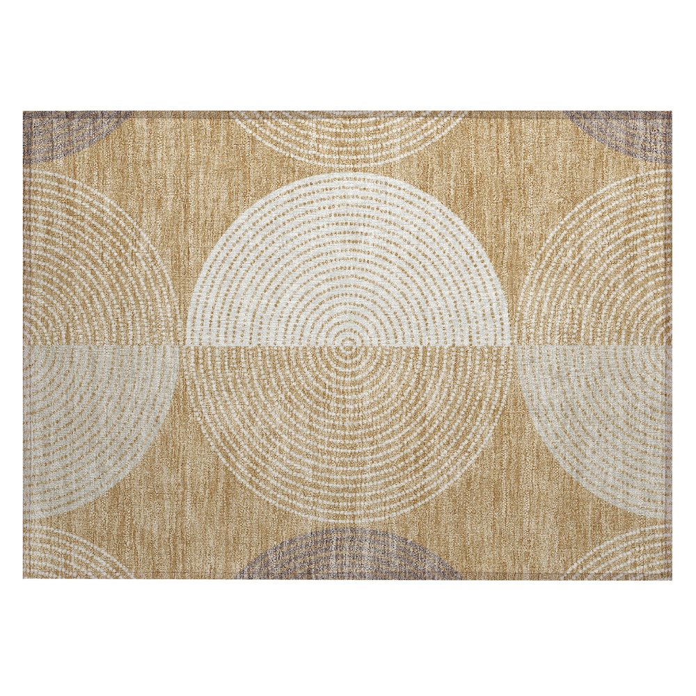 Machine Washable Indoor/Outdoor Chantille ACN2281 Gold 1'8" x 2'6" Rug. Picture 1