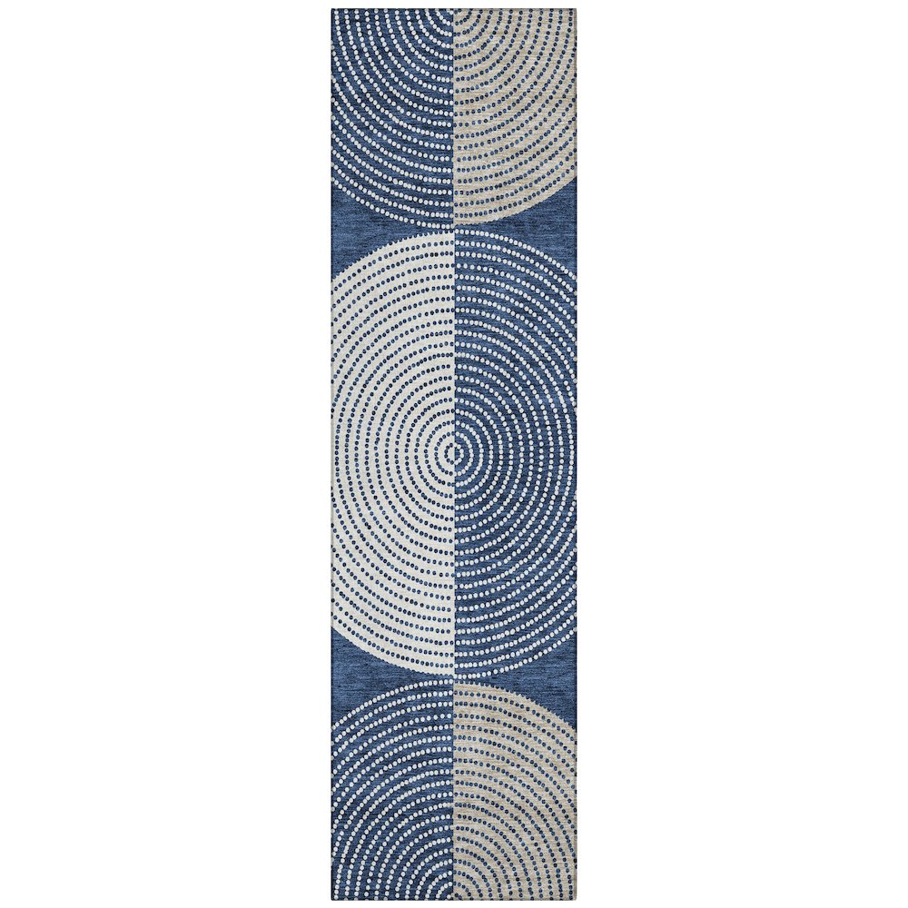 Machine Washable Indoor/Outdoor Chantille ACN2281 Blue 2'3" x 7'6" Runner Rug. Picture 1