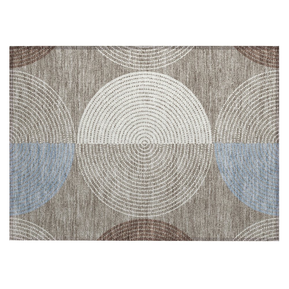 Machine Washable Indoor/Outdoor Chantille ACN2281 Brown 1'8" x 2'6" Rug. Picture 1