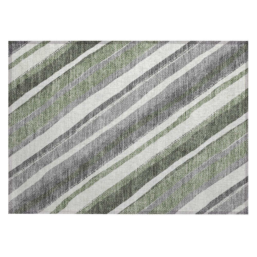 Machine Washable Indoor/Outdoor Chantille ACN2282 Green 1'8" x 2'6" Rug. Picture 1