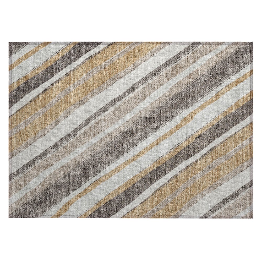 Machine Washable Indoor/Outdoor Chantille ACN2282 Gold 1'8" x 2'6" Rug. Picture 1