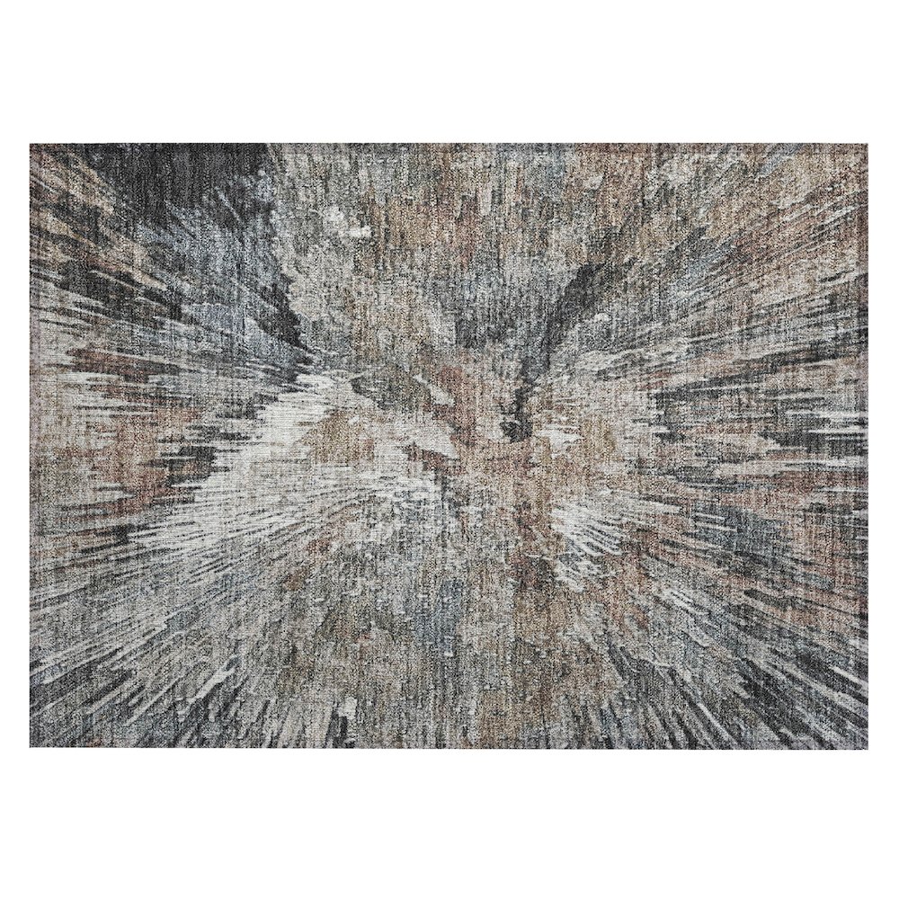 Machine Washable Indoor/Outdoor Chantille ACN2283 Brown 1'8" x 2'6" Rug. Picture 1