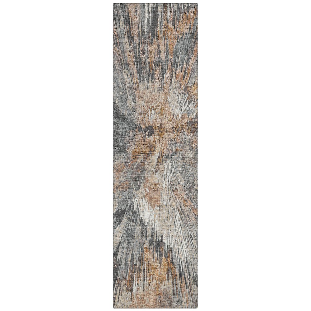 Machine Washable Indoor/Outdoor Chantille ACN2283 Orange 2'3" x 7'6" Runner Rug. Picture 1