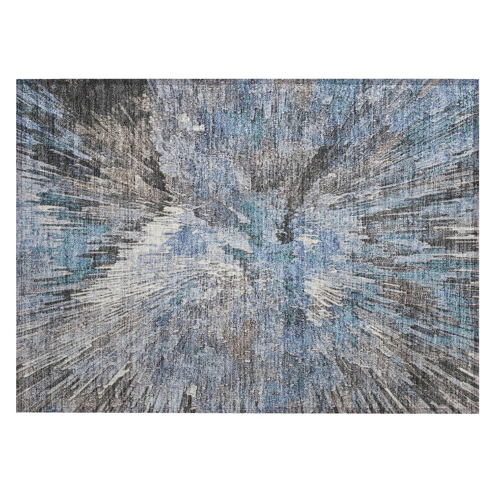 Machine Washable Indoor/Outdoor Chantille ACN2283 Blue 1'8" x 2'6" Rug. Picture 1