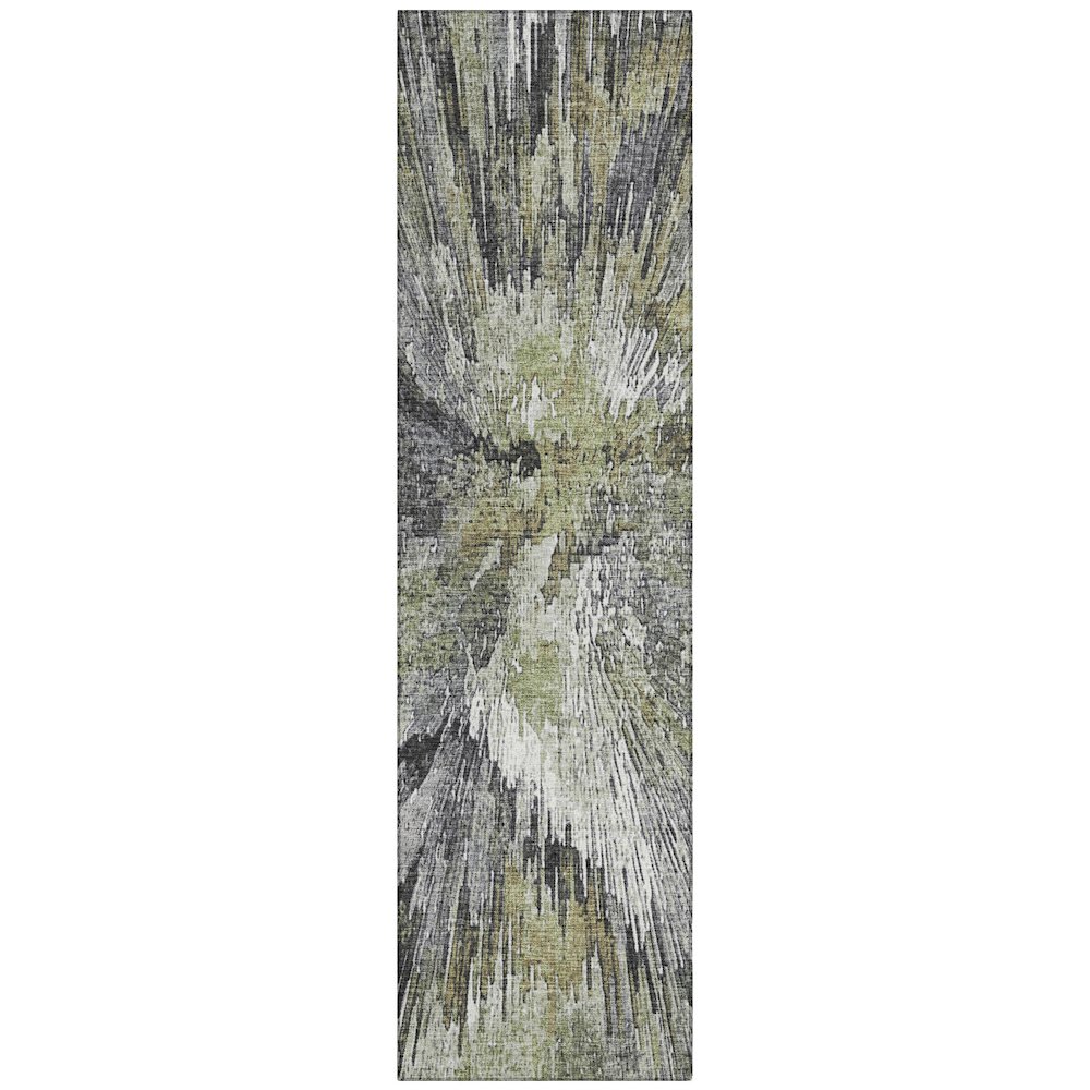 Machine Washable Indoor/Outdoor Chantille ACN2283 Green 2'3" x 7'6" Runner Rug. Picture 1