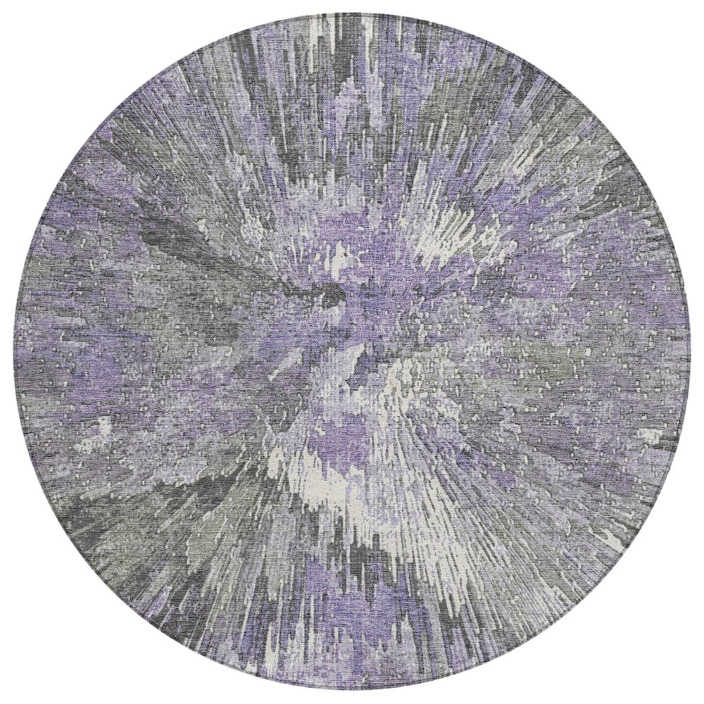 Machine Washable Indoor/Outdoor Chantille ACN2283 Purple 8' x 8' Round Rug. Picture 1