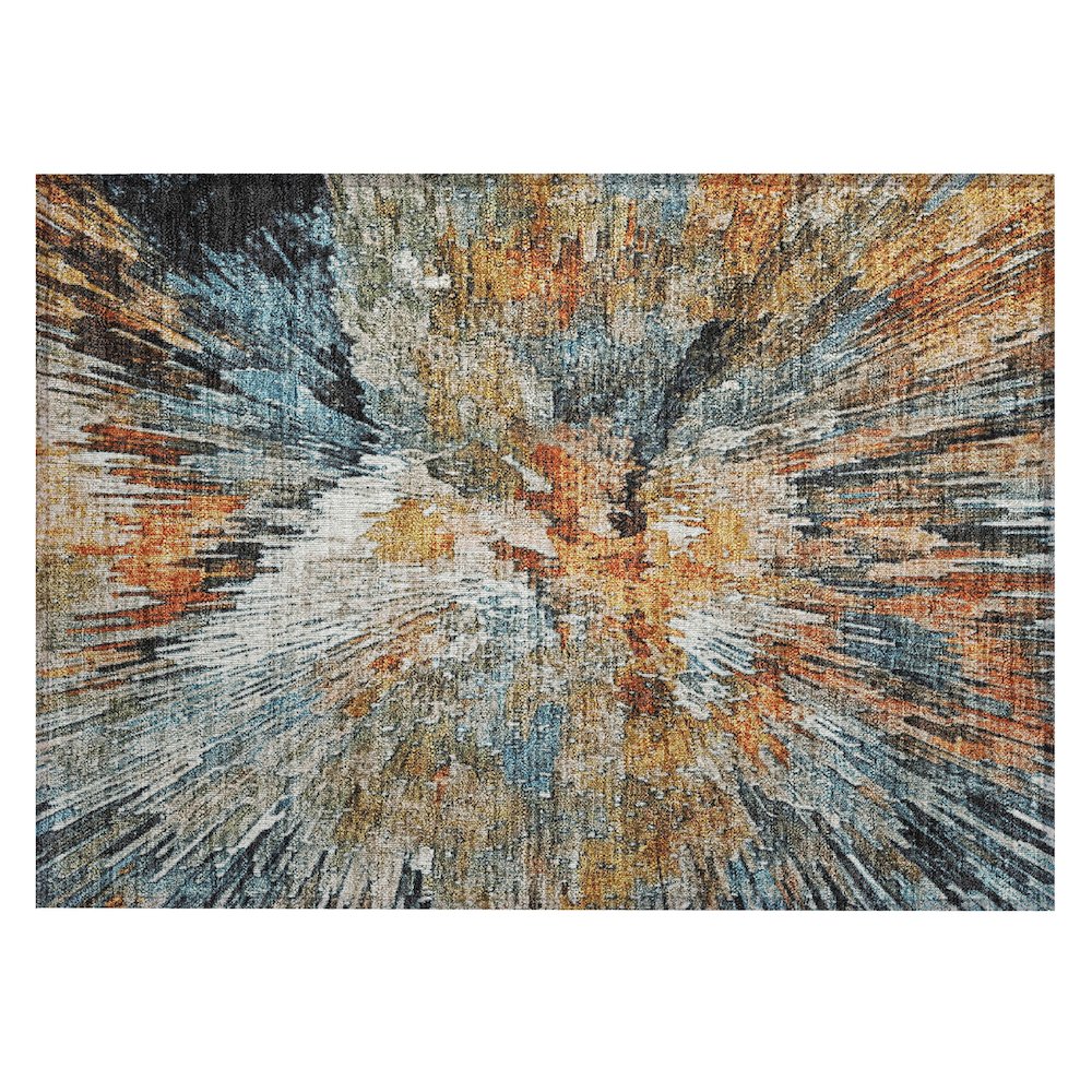Machine Washable Indoor/Outdoor Chantille ACN2283 Brown 1'8" x 2'6" Rug. Picture 1
