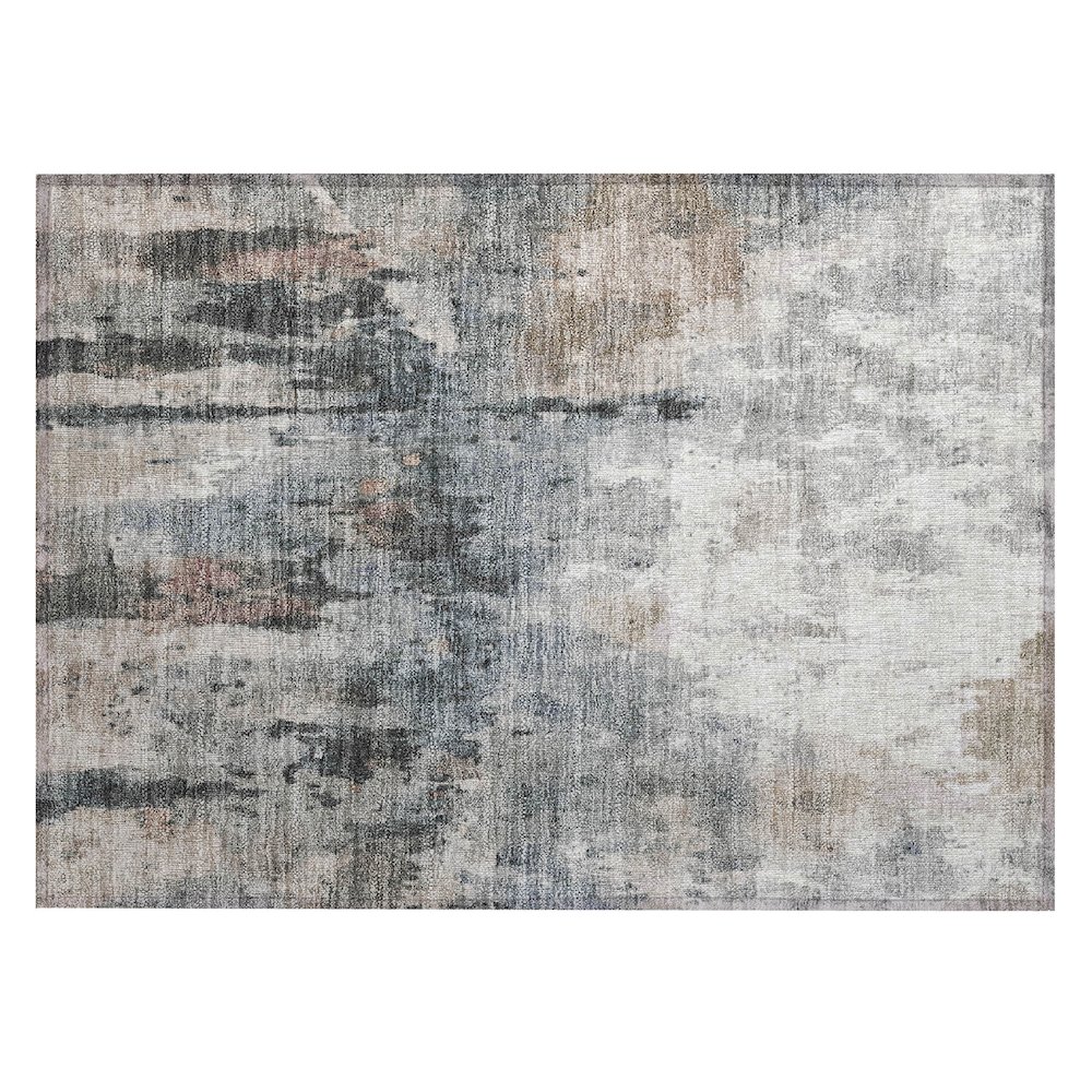 Machine Washable Indoor/Outdoor Chantille ACN2284 Brown 1'8" x 2'6" Rug. Picture 1