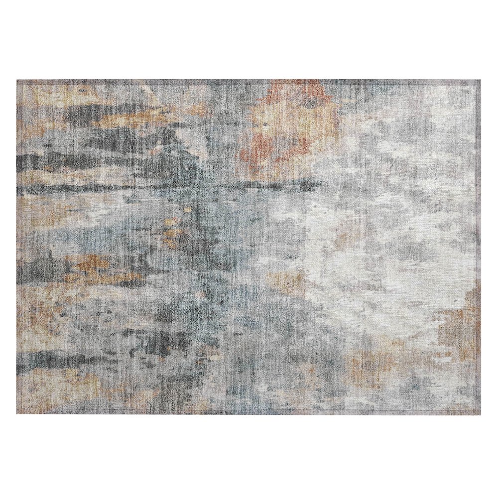 Machine Washable Indoor/Outdoor Chantille ACN2284 Orange 1'8" x 2'6" Rug. Picture 1