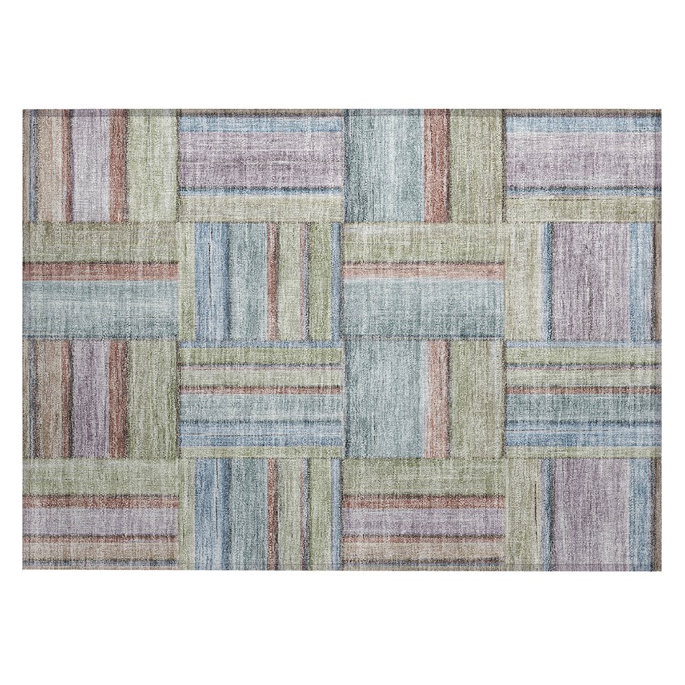 Machine Washable Indoor/Outdoor Chantille ACN2285 Green 1'8" x 2'6" Rug. Picture 1