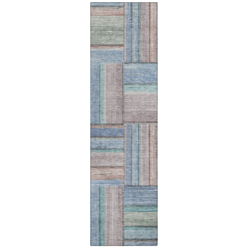 Machine Washable Indoor/Outdoor Chantille ACN2285 Blue 2'3" x 7'6" Runner Rug. Picture 1