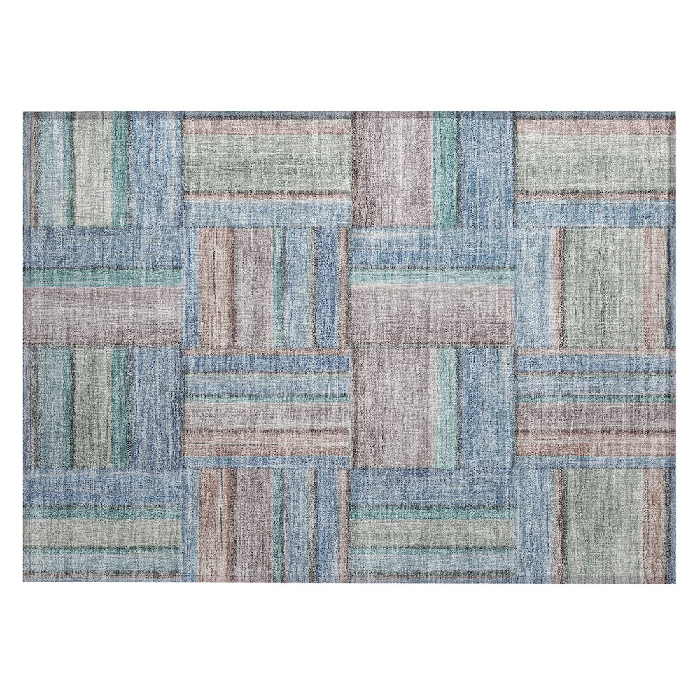Machine Washable Indoor/Outdoor Chantille ACN2285 Blue 1'8" x 2'6" Rug. Picture 1