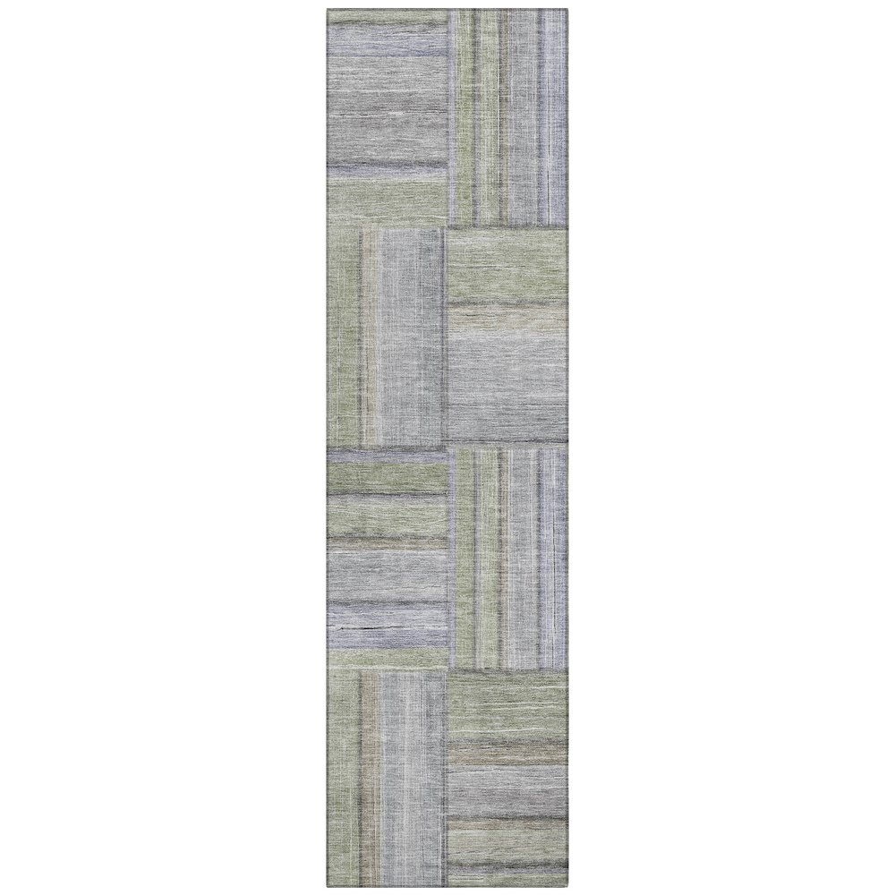 Machine Washable Indoor/Outdoor Chantille ACN2285 Green 2'3" x 7'6" Runner Rug. Picture 1