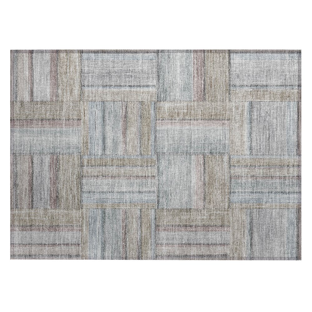 Machine Washable Indoor/Outdoor Chantille ACN2285 Brown 1'8" x 2'6" Rug. Picture 1