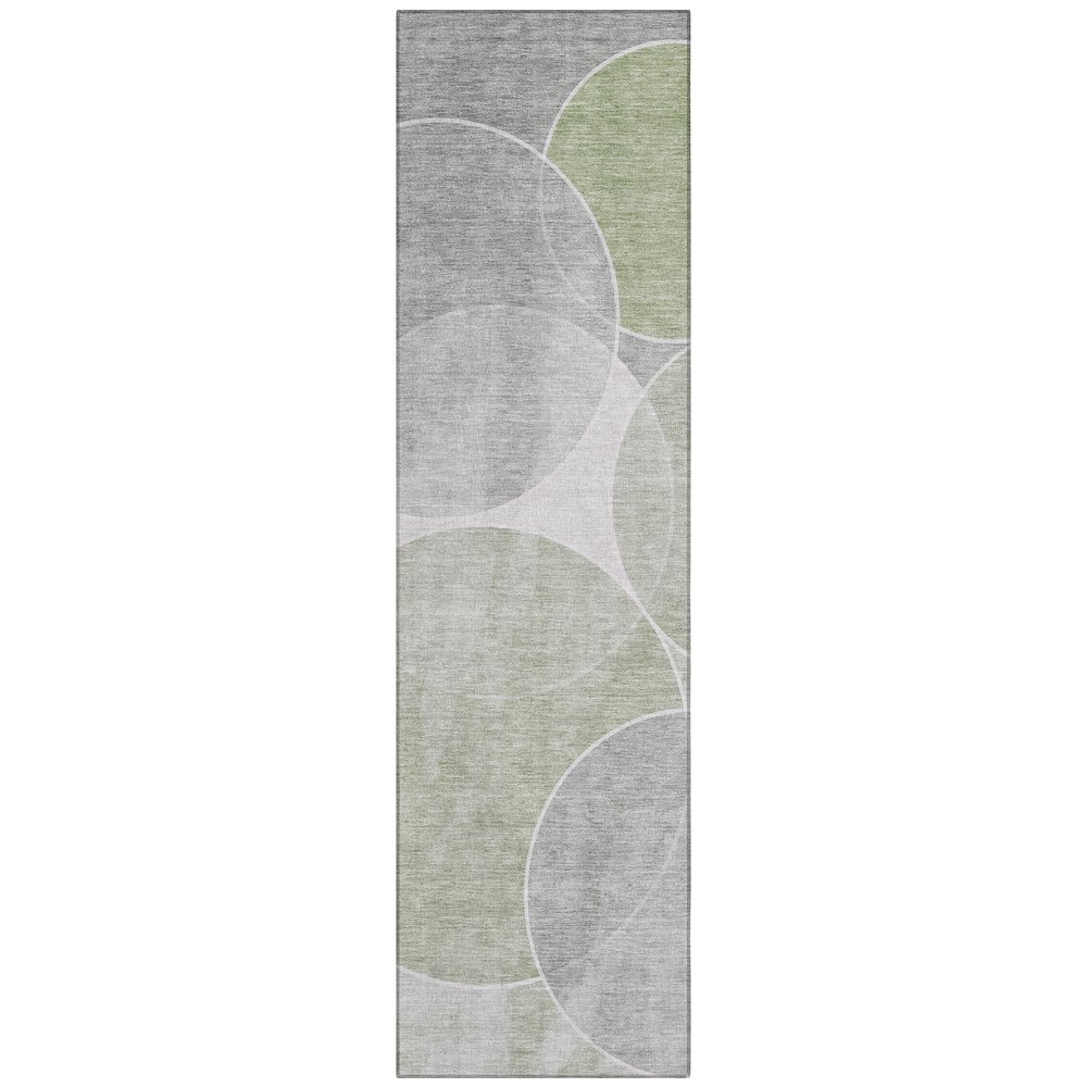 Machine Washable Indoor/Outdoor Chantille ACN2286 Green 2'3" x 7'6" Runner Rug. Picture 1