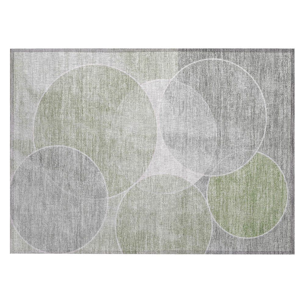 Machine Washable Indoor/Outdoor Chantille ACN2286 Green 1'8" x 2'6" Rug. Picture 1