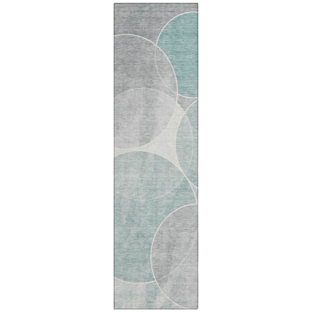 Machine Washable Indoor/Outdoor Chantille ACN2286 Teal 2'3" x 7'6" Runner Rug. Picture 1