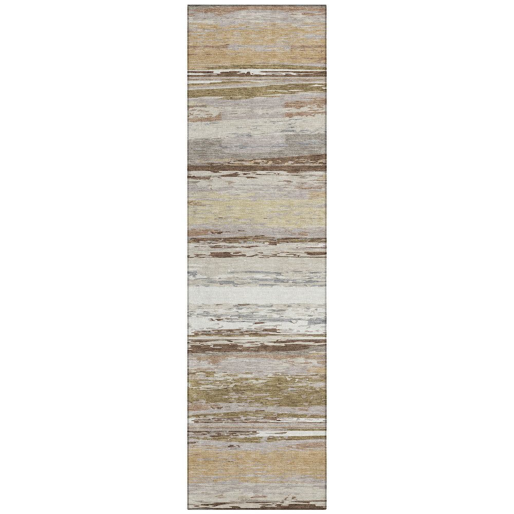 Machine Washable Indoor/Outdoor Chantille ACN2287 Brown 2'3" x 7'6" Runner Rug. Picture 1