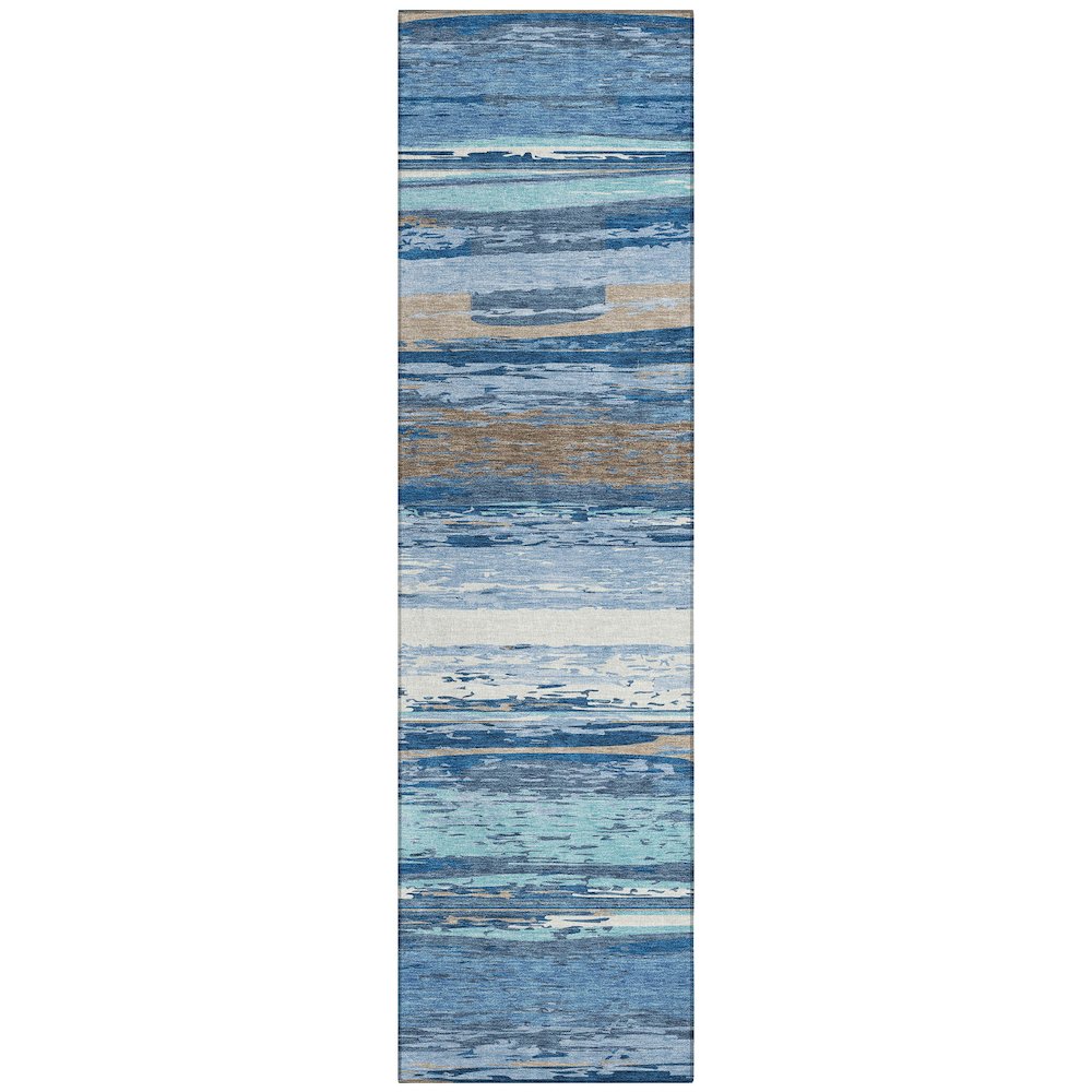 Machine Washable Indoor/Outdoor Chantille ACN2287 Blue 2'3" x 7'6" Runner Rug. Picture 1