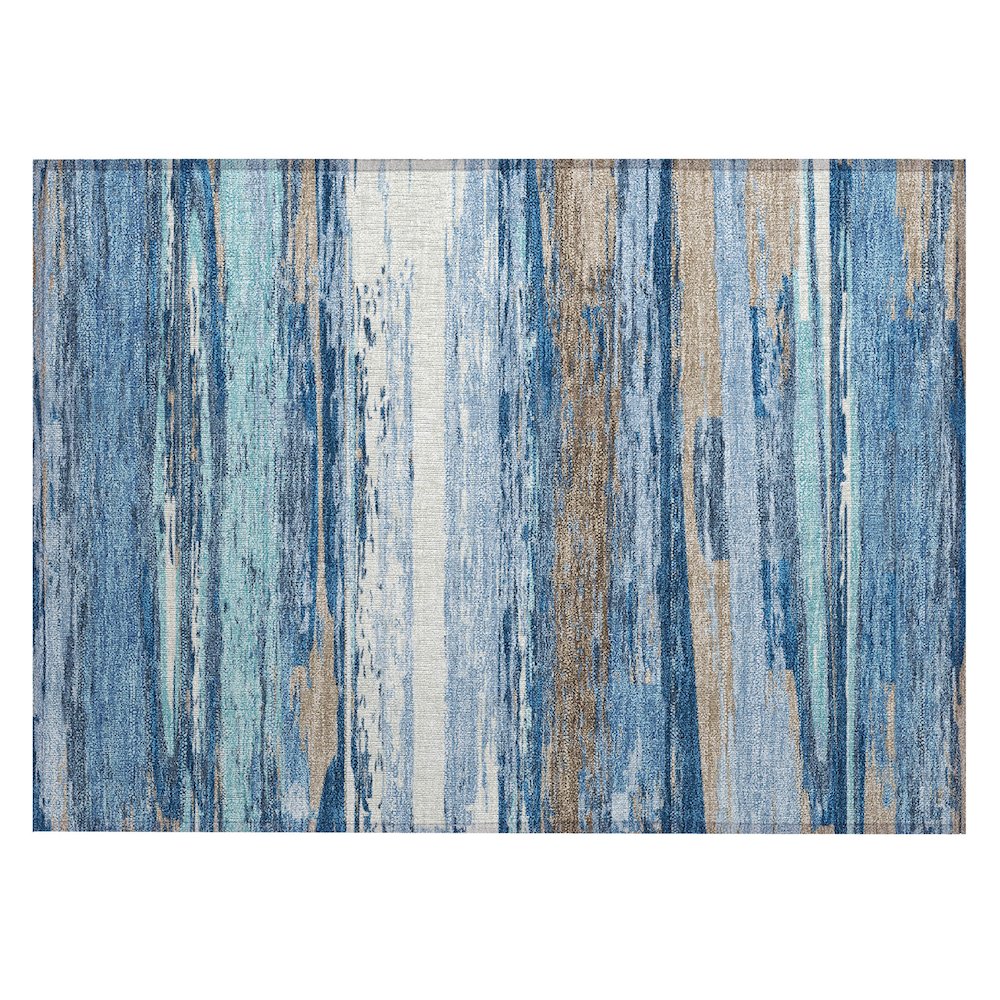 Machine Washable Indoor/Outdoor Chantille ACN2287 Blue 1'8" x 2'6" Rug. Picture 1