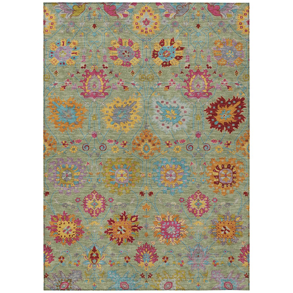 Machine Washable Indoor/Outdoor Chantille ACN2288 Green 2'6" x 3'10" Rug. Picture 1