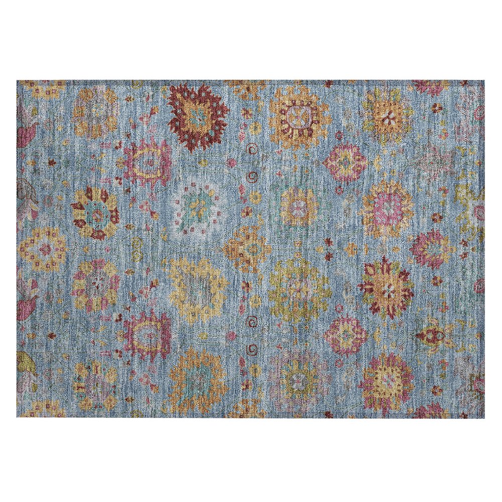 Machine Washable Indoor/Outdoor Chantille ACN2288 Blue 1'8" x 2'6" Rug. Picture 1