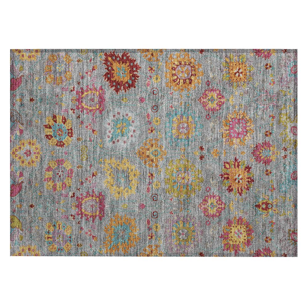 Machine Washable Indoor/Outdoor Chantille ACN2288 Gray 1'8" x 2'6" Rug. Picture 1
