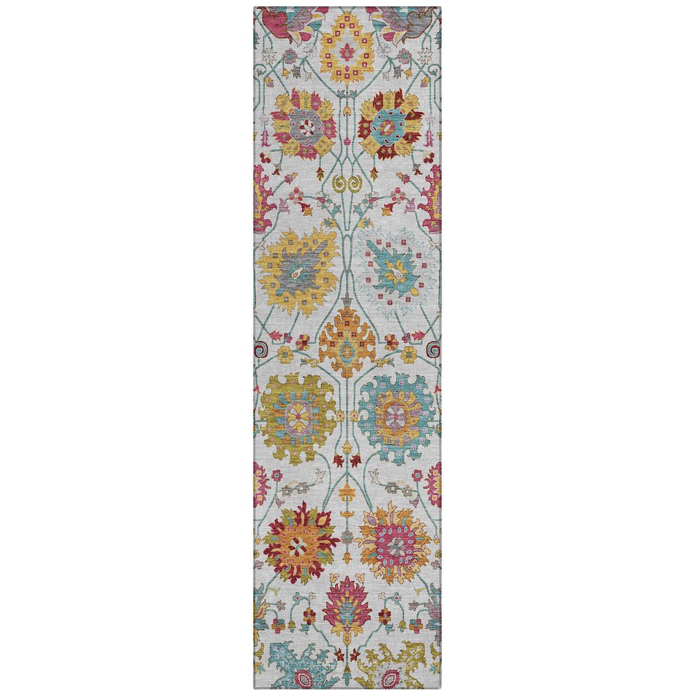 Machine Washable Indoor/Outdoor Chantille ACN2288 Ivory 2'3" x 7'6" Runner Rug. Picture 1
