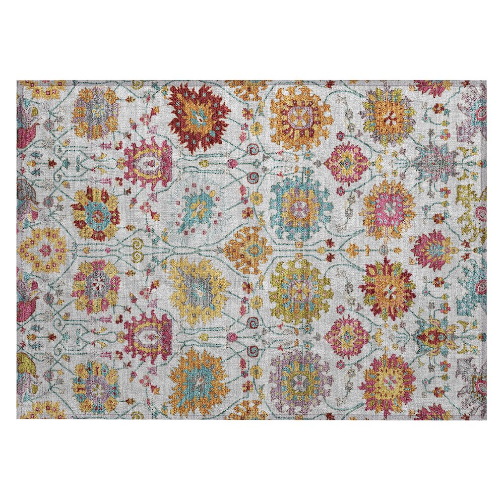 Machine Washable Indoor/Outdoor Chantille ACN2288 Ivory 1'8" x 2'6" Rug. Picture 1