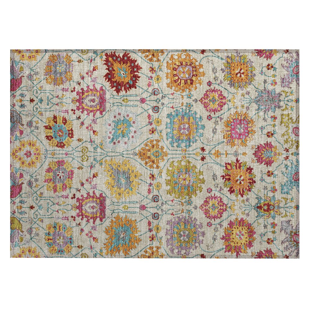 Machine Washable Indoor/Outdoor Chantille ACN2288 Ivory 1'8" x 2'6" Rug. Picture 1