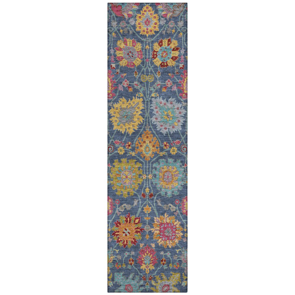 Machine Washable Indoor/Outdoor Chantille ACN2288 Blue 2'3" x 7'6" Runner Rug. Picture 1