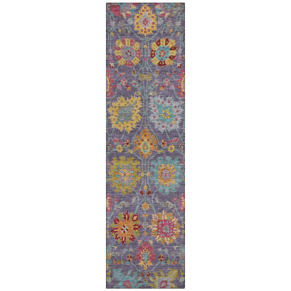 Machine Washable Indoor/Outdoor Chantille ACN2288 Purple 2'3" x 7'6" Runner Rug. Picture 1