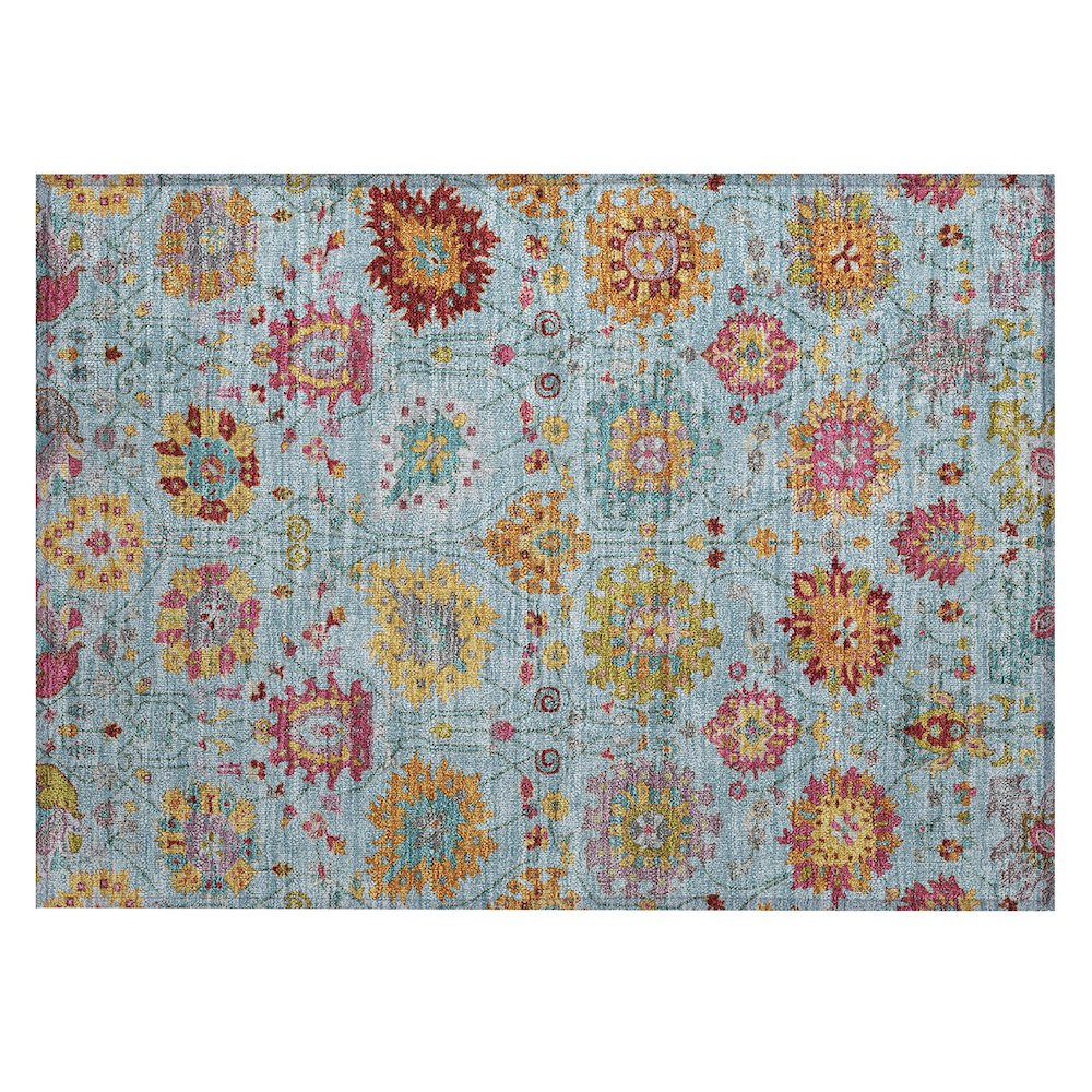 Machine Washable Indoor/Outdoor Chantille ACN2288 Blue 1'8" x 2'6" Rug. Picture 1
