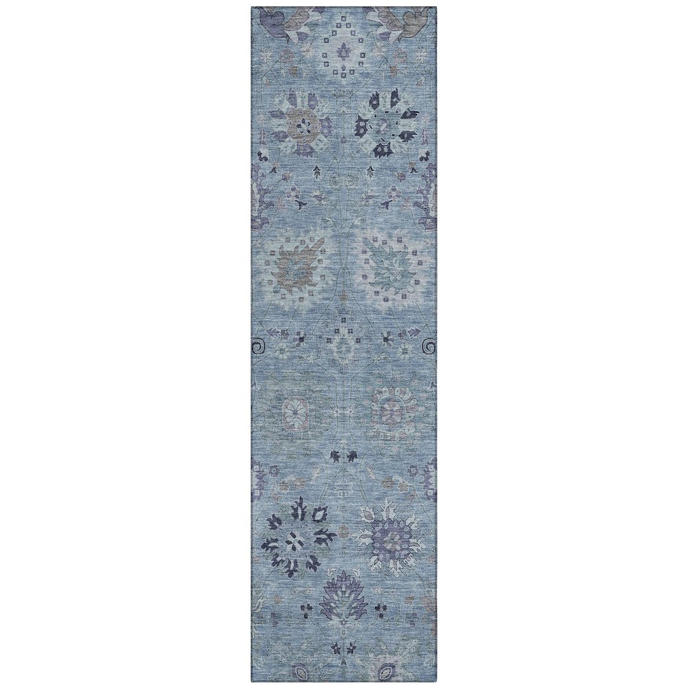 Machine Washable Indoor/Outdoor Chantille ACN2289 Blue 2'3" x 7'6" Runner Rug. Picture 1